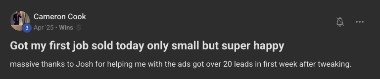 20 leads in first week after tweaking ads with Josh